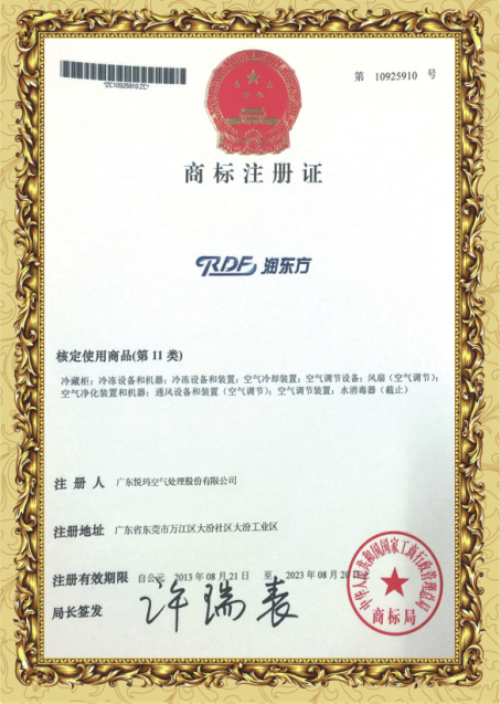 潤東方商标注冊證